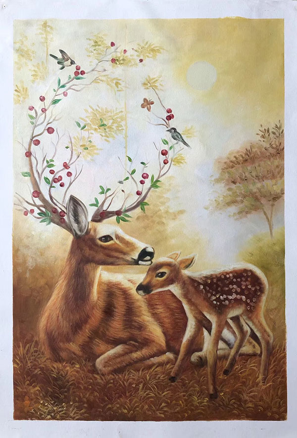 Jahrriesnge Animals of deers and birds lpg2688 