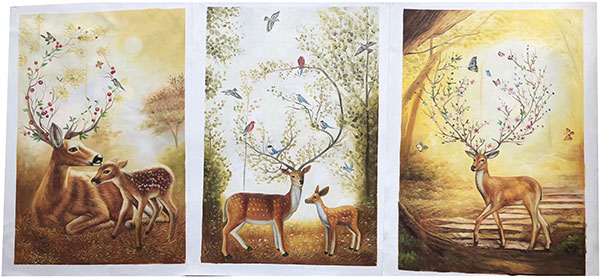 Jahrriesnge Animals of mixed deers and birds lpg2689 